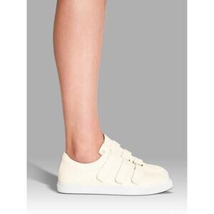 IRO SCRATCHY VELCRO SNEAKERS Cream Beige Pebbled Leather Womens Size 40 US 9.5